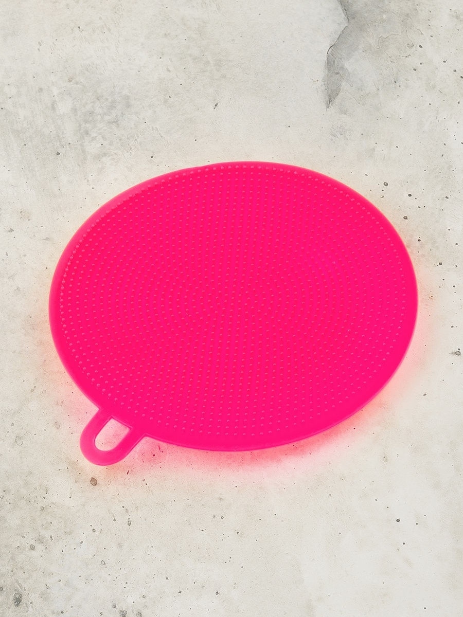 Силиконовая губка для посуды розовая